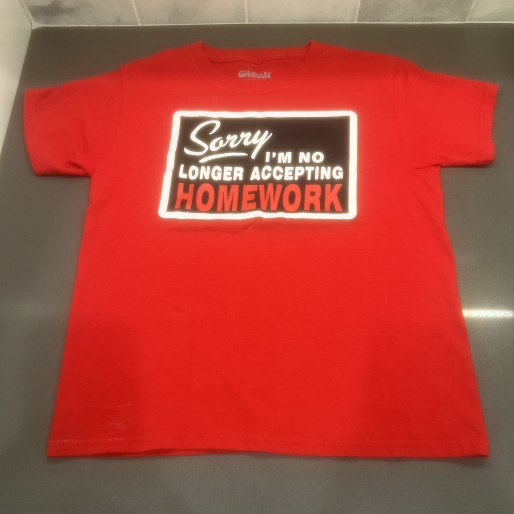Gildan NO HOMEWORK YOUTH LARGE(10-12) T-SHIRT SHORT SLEEVE